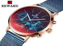 Foto van Horloge reward 2020 new fashion color bright glass watches men top luxury brand chronograph male gif