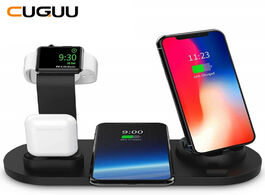 Foto van Telefoon accessoires qi wireless charger 4 in 1 apple watch dock iphone charging station micro usb t