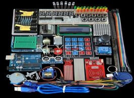 Foto van Elektronica componenten starter kit for arduino uno r3 mega328p breadboard and holder step motor sg9