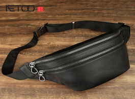 Foto van Tassen aetoo leather chest bag men s head layer cowhide simple one shoulder fashion high capacity st