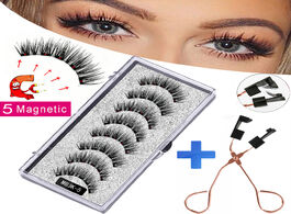 Foto van Schoonheid gezondheid mb3k 5 magnetic eyelashes natural with 3d magnet handmade 8pcs lashes tweezer 