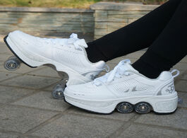 Foto van Schoenen deformation shoes double row wheel casual roller automatic four dual purpose skates skatebo