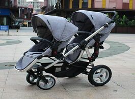 Foto van Baby peuter benodigdheden twins stroller bb double front and rear car light folding child for