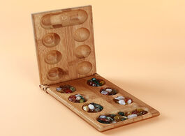 Foto van Speelgoed children s educational toys board game folding bamboo natural agate stone travel for strat