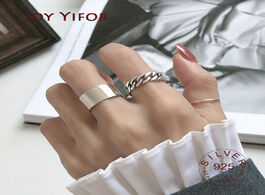 Foto van Sieraden 925 sterling silver adjustable rings for women korean simple punk chain ring set statement 