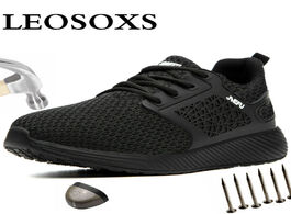Foto van Schoenen leosoxs breathable safety shoes men boots protective reflective non slip construction comfo