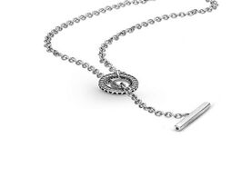 Foto van Sieraden 2020 new 925 sterling silver pave circle t bar heart necklace crystal necklaces for women f
