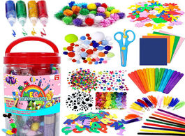 Foto van Speelgoed colorful plush sticks wool pompoms materials kids diy montessori craft pipe math counting 