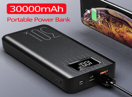 Foto van Telefoon accessoires power bank 30000mah display external portable charger fast charging poverbank d