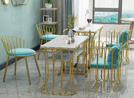 Foto van Meubels nordic golden nail chairs simple bedroom sofa cafe chair art dining table room salon furnitu