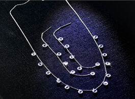 Foto van Sieraden simple 925 sterling silver shiny multi zircon pendant necklace set choker circularity gift 