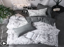 Foto van Huis inrichting new arrival 3pcs bedding set marble geometric duvet cover sets with pillowcase quilt