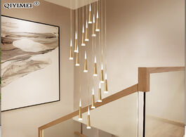Foto van Lampen verlichting gold color modern led pendant hanging lights stair lightfor living room dining li