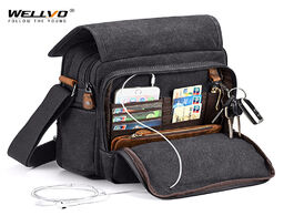 Foto van Tassen mini men canvas bag wear resistant fashion handbag business briefcase crossbody bags travel c