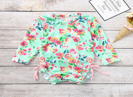 Foto van Sport en spel toddler baby girl kids swimwear floral printed bikini swimsuit beach one piece suit su