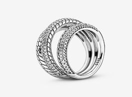 Foto van Sieraden 925 sterling silver 2020 new autumn triple band pav snake chain pattern ring for women bran
