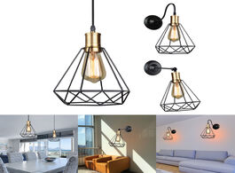 Foto van Lampen verlichting pendant lights modern vintage industrial cage iron art diamond pyramid home livin