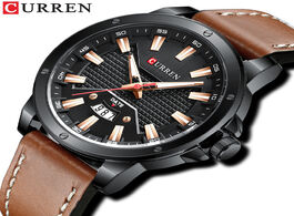 Foto van Horloge watches curren for men luxury brand fashion quartz wristwatch with leather strap casual busi