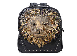 Foto van Tassen fashion backpack women backpacks men famale 3d printing lion rivet school bags for teenagers 