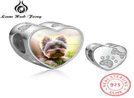 Foto van Sieraden 925 sterling silver dog footprint beads charms fit bracelet necklace custom jewelry persona