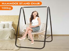 Foto van Meubels nordic hammock chair swing rope outdoor indoor garden round seat metal frame stand rack safe