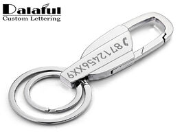 Foto van Sieraden custom lettering keychains stainless steel keyrings metal engrave name customized logo key 