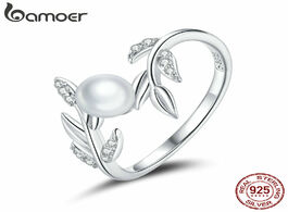 Foto van Sieraden bamoer 925 sterling silver shiny wheat ears ring finger rings for women vintage stackable b