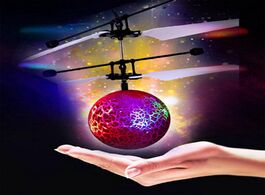 Foto van Speelgoed infrared induction drone flying flash led lighting ball helicopter child kid toy gesture s