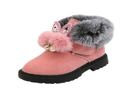 Foto van Baby peuter benodigdheden girls snow boots kids ankle sweet cute rabbit ear crystal fluffy smooth fu