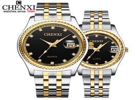 Foto van Horloge chenxi fashion men women watches rhinestone dial top brand luxury couples quartz watch full 
