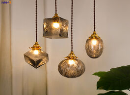 Foto van Lampen verlichting iwhd japanese style glass pendant lights fixtures bedroom living room copper loft