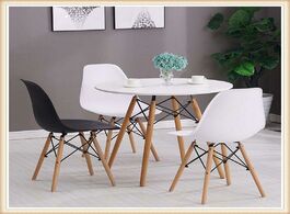 Foto van Meubels black white round scandinavian style casual table simplicity coffee tables living room dinin