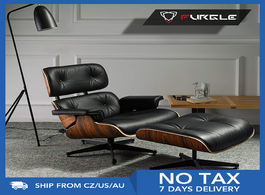 Foto van Meubels furgle modern classic replica lounge chair with ottoman chaise furniture real leather swivel