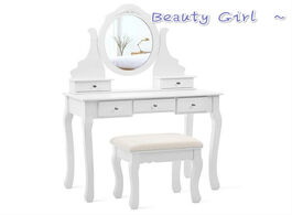 Foto van Meubels europe bedroom dressing table furniture net red makeup dressers mirror with 5 drawers 1 mirr