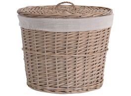 Foto van Huis inrichting large wicker weave storage basket with lid dirty clothes toy laundry hand knitted ar