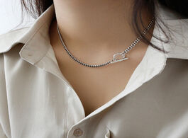 Foto van Sieraden real 925 sterling silver geometric round choker necklace for fashion women letters minimali