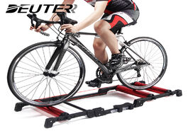 Foto van Sport en spel bike rollers indoor stationary exercise bicycle roller trainer belt stand aluminum all