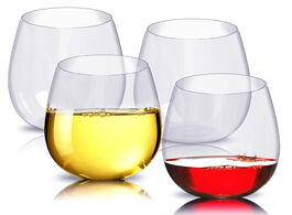 Foto van Huis inrichting 4pcs set wine shatterproof plastic unbreakable red tumbler cups reusable transparent