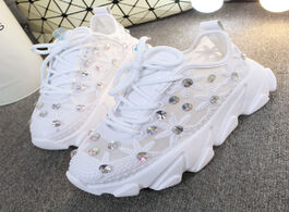 Foto van Schoenen rhinestone wedge sneakers women trainers dames chunky sneaker platform 2020 white casual sh
