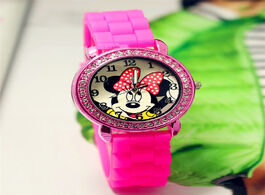 Foto van Horloge children s silicon crystal cartoon watch with diamond color adjustable lovely gifts for girl
