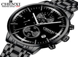 Foto van Horloge chenxi fashion stainless steel men watch top brand luxury sport waterproof quartz wrist chro
