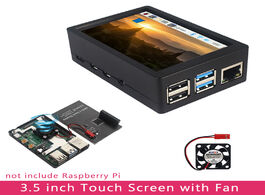Foto van Computer raspberry pi 4 b 3.5 inch touchscreen 480x320 lcd with cooling fan heat sinks abs case for 