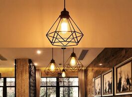 Foto van Lampen verlichting 1pc vintage metal lampshade diamond birdcage chandelier for dining room bedroom c