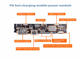 Foto van Elektronica componenten sw6106 pd fast charge qc3.0 mobile power module fcp two way 5v9v12v