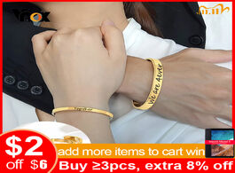 Foto van Sieraden vnox women men free personalize engrave basic cuff bangles bracelets for his and her couple