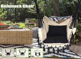 Foto van Meubels hammock chair with rod tassel outdoor indoor dormitory bedroom yard for child adult swinging