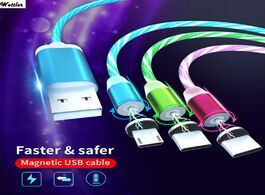 Foto van Elektronica flowing colors led glow usb charger type c cable for android micro charging iphone x sam