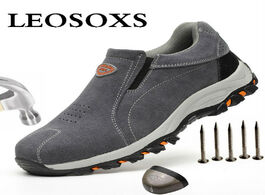 Foto van Schoenen leosoxs safety work shoes for men steel toe cap anti smashing working boots all season new 