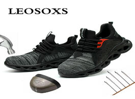 Foto van Schoenen leoxose men light sneaker indestructible steel toe soft anti piercing work boots shoes new 