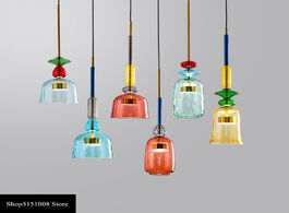 Foto van Lampen verlichting nordic color candy pendant lights modern living room bedroom children s glass han